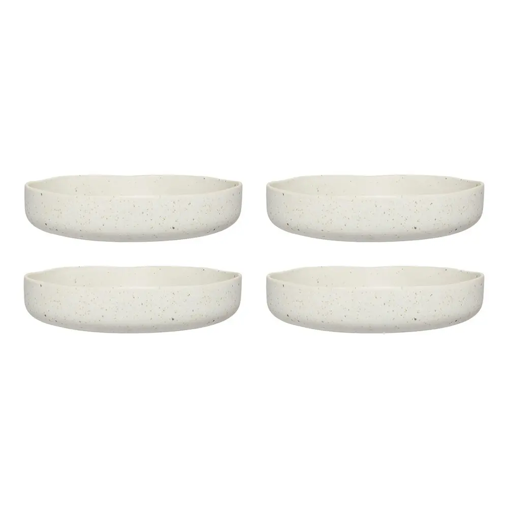 4pc Ecology Domus 21.5cm Stoneware Dinner/Salad Bowl Set Round Tableware Ecru