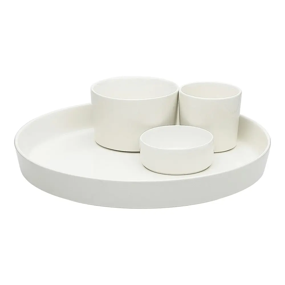 4pc Ecology Origin Entertaining Dinner Set Porcelain Round Cup/Bowl/Plate White