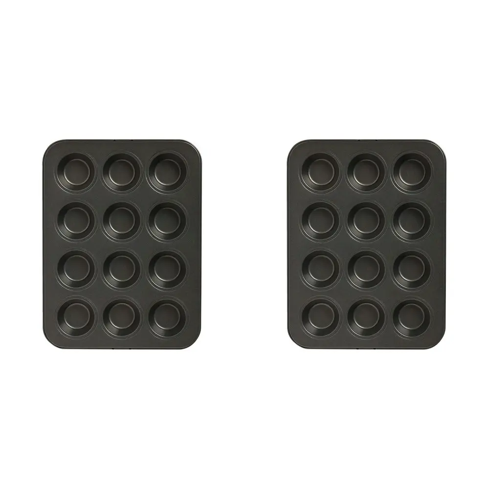 2PK Wiltshire Easybake 12 Cup Non-Stick Mini Muffin/Cupcakes Baking Tray Pan