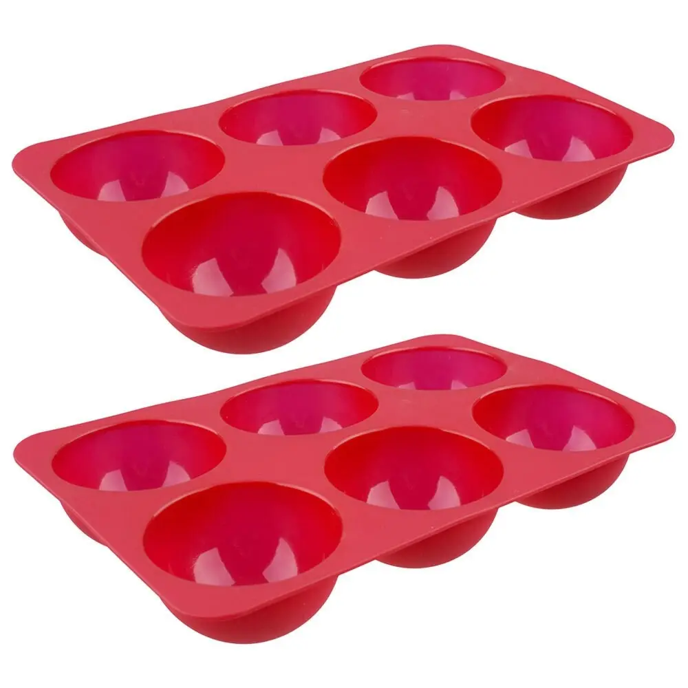 2x Daily Bake Silicone Non-Stick 6 Cup Dome Dessert Mould/Tray 6.6x4cm