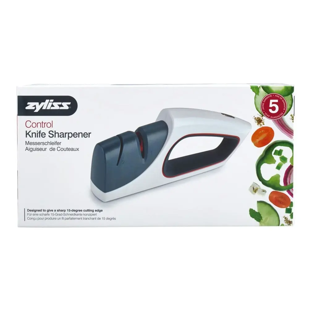 Zyliss Control Kitchen Knife Blade Sharpener Cooking Knives Edge Sharpening WHT