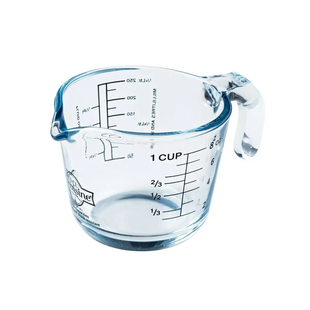 Cuisine Glass 0.25L Measuring Jug Kitchen Baking/Cooking Cup Beaker w/Handle CLR