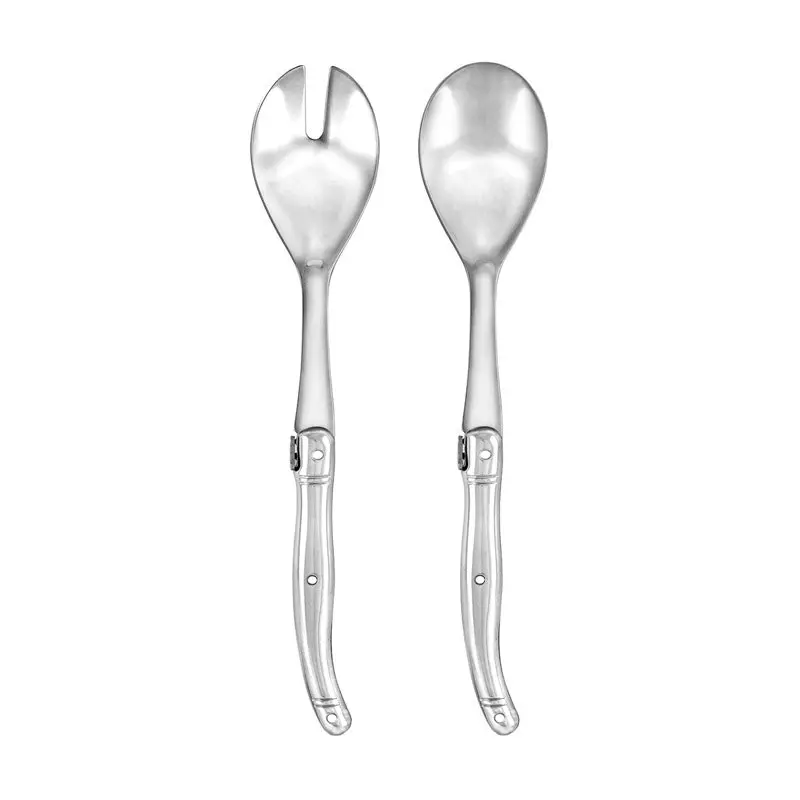 2pc Laguiole Silhouette Stainless Steel 28.5cm Salad Server Set Utensils Silver