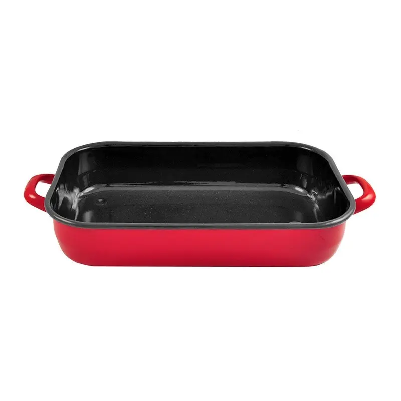 Urban Style 6L Enamel Baking Dish Rectangle Roasting Tray Oven Bakeware Red