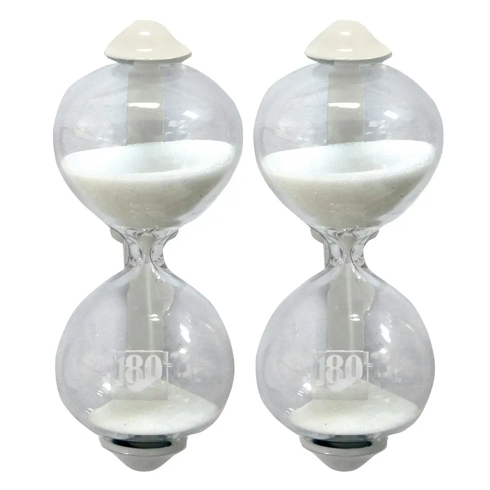 2x Dulton Magnetic 8.5cm Sandglass 3-Minute Kitchen Timer/Clock Hourglass Ivory