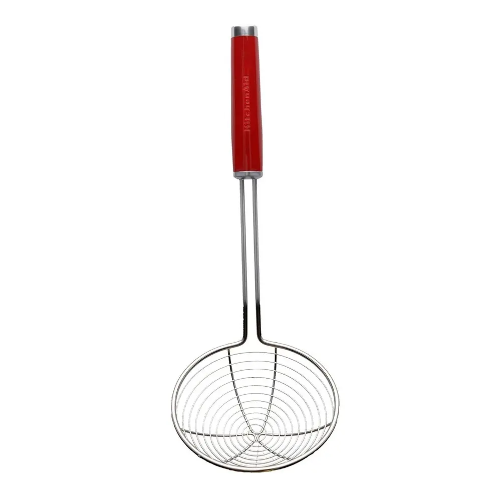 KitchenAid Classic 13cm Stainless Steel Food Strainer for Hot Oil/Water Red