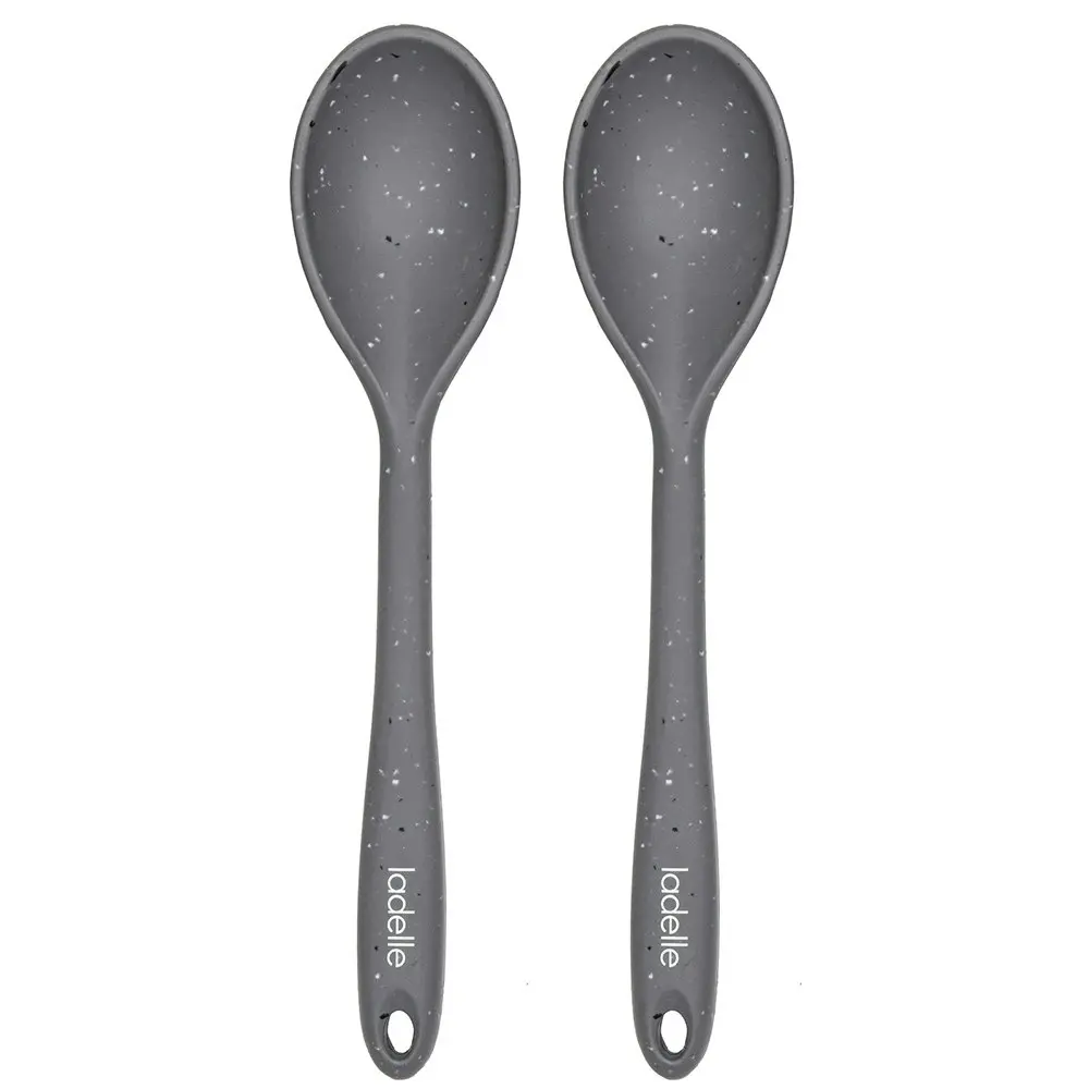 2x Ladelle Craft Grey Speckled Kitchenware Silicone Spoon Serving Utensil