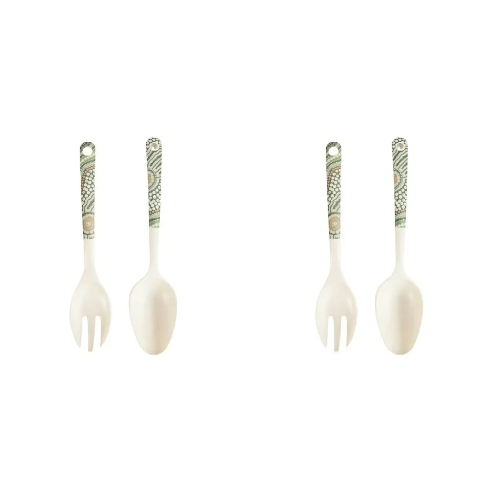 2x 2pc Urban ES Journey 24cm Bamboo Fibre Spoon/Fork Salad Servers Utensil Set