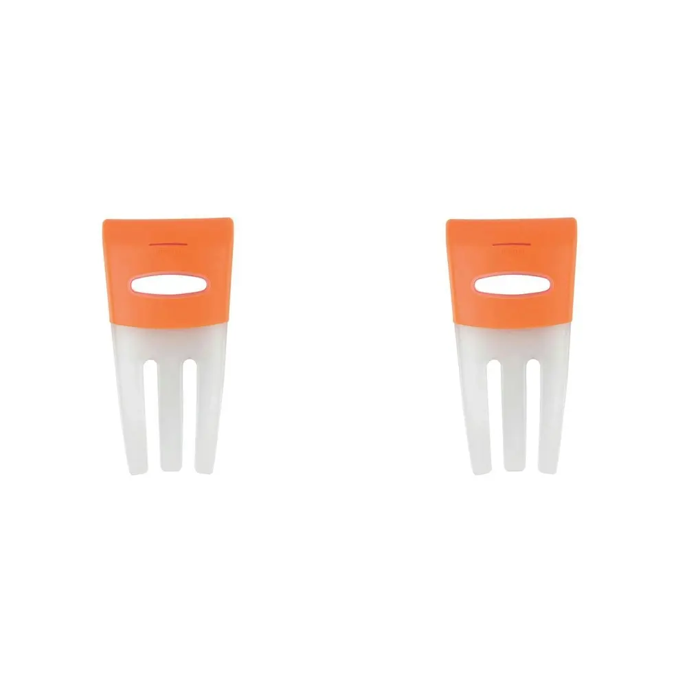 2x Dexas 26.5cm Silicone Salad Hands Fruit/Veggie Mixer Kitchen Utensil Orange