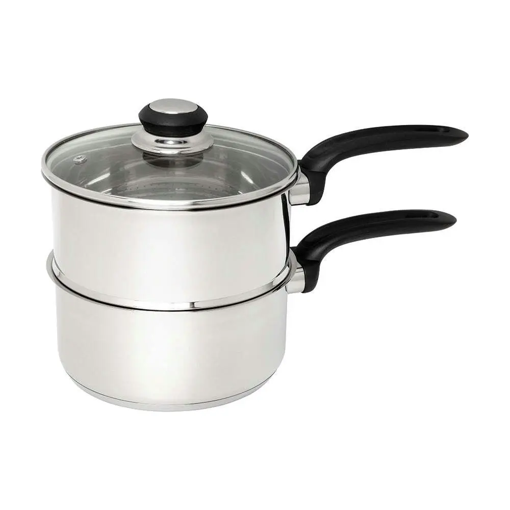 Wiltshire Classic Stainless Steel Glass Lid Steamer Stove Pot Set 18cm