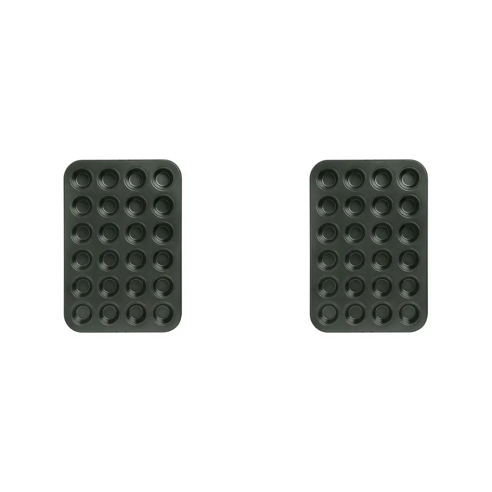 2x Wiltshire Easybake Non-Stick 24 Cup Mini Muffin/Cupcake Pan Baking Tray