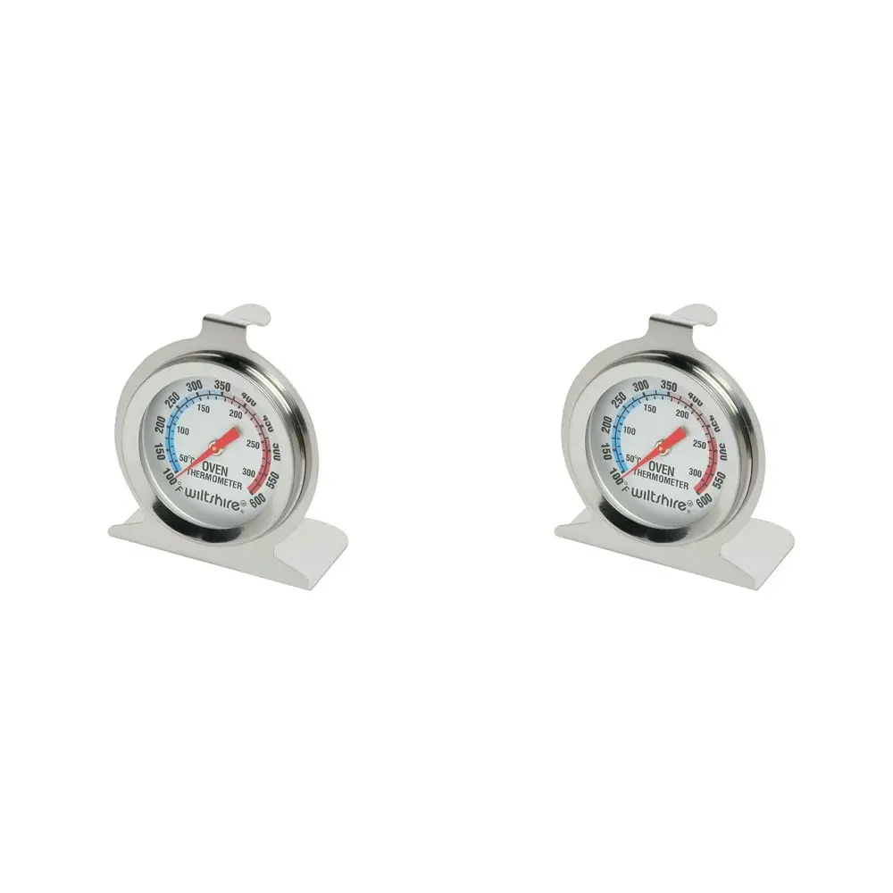 2PK Wiltshire Stainless Steel Standing/Hanging Oven Temperature Thermometer