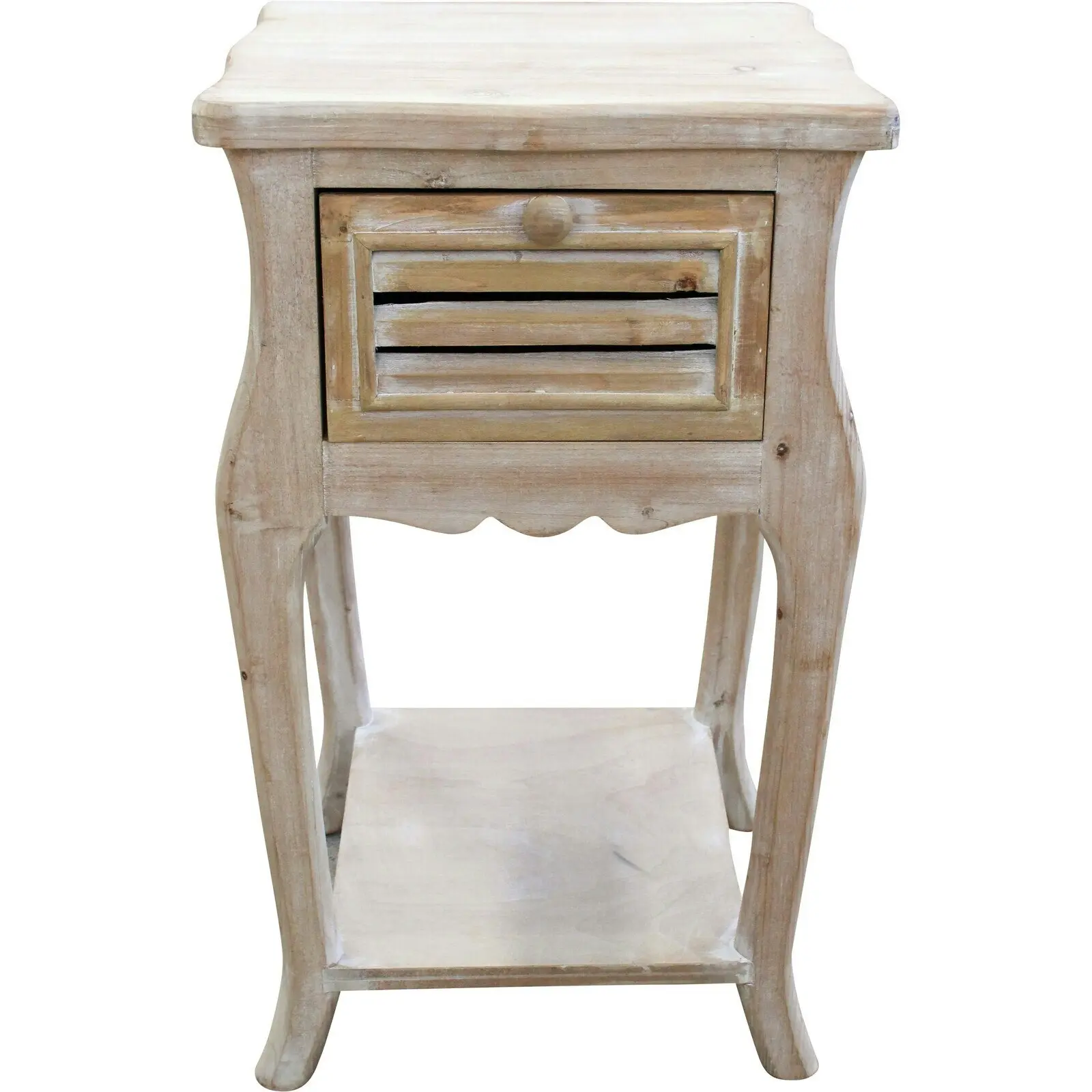 Lenno Fir Wood 38x65cm Bedside Table w/ Drawer Home/Bedroom Furniture Natural