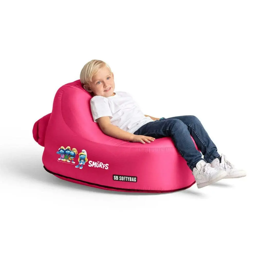 Softybag Inflatable 85cm Chair Outdoor/Beach Pool Kids Camping Lounge Smurf Pink