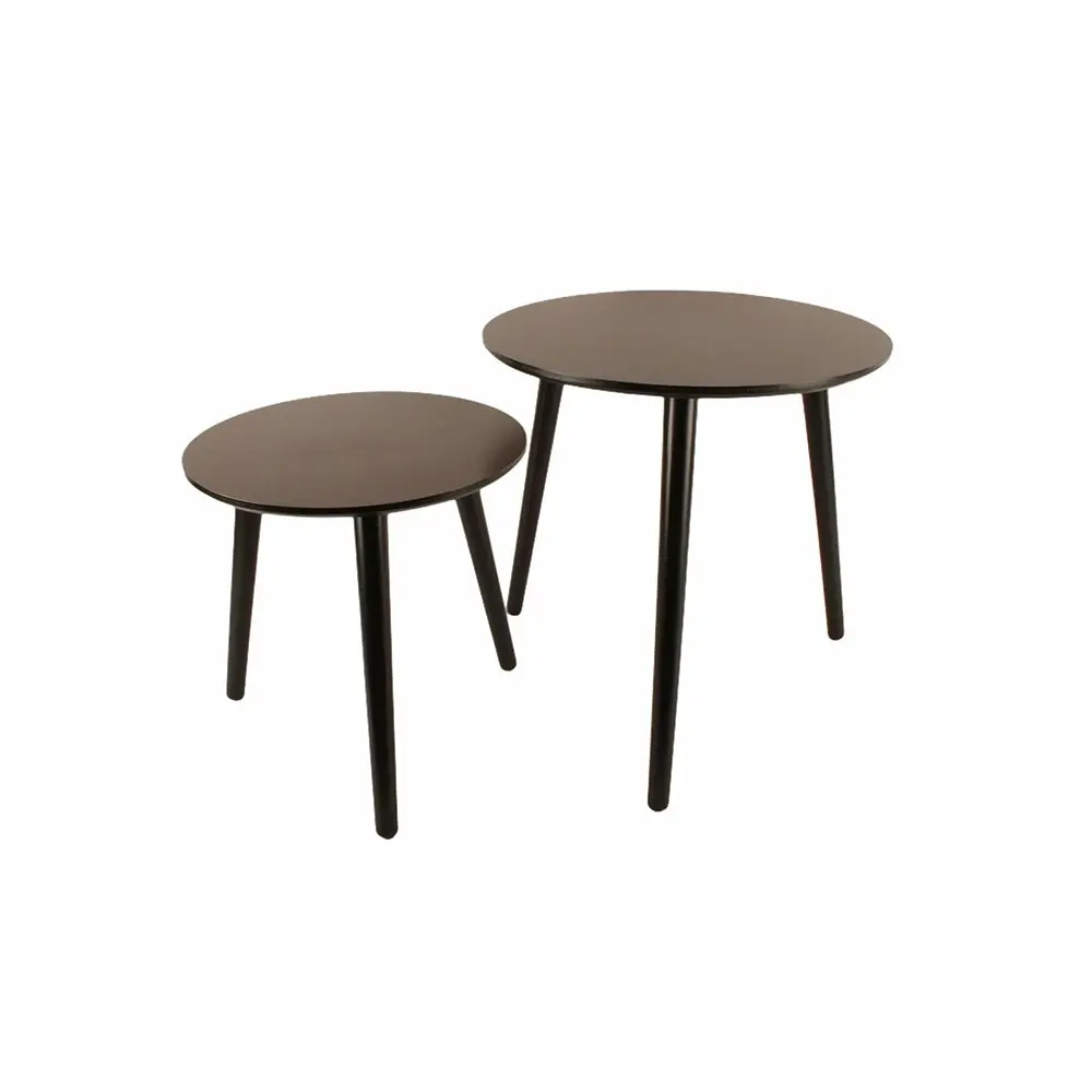 2pc Maine & Crawford Noah 40/50cm Round Table Wood Home Furniture Dark Brown