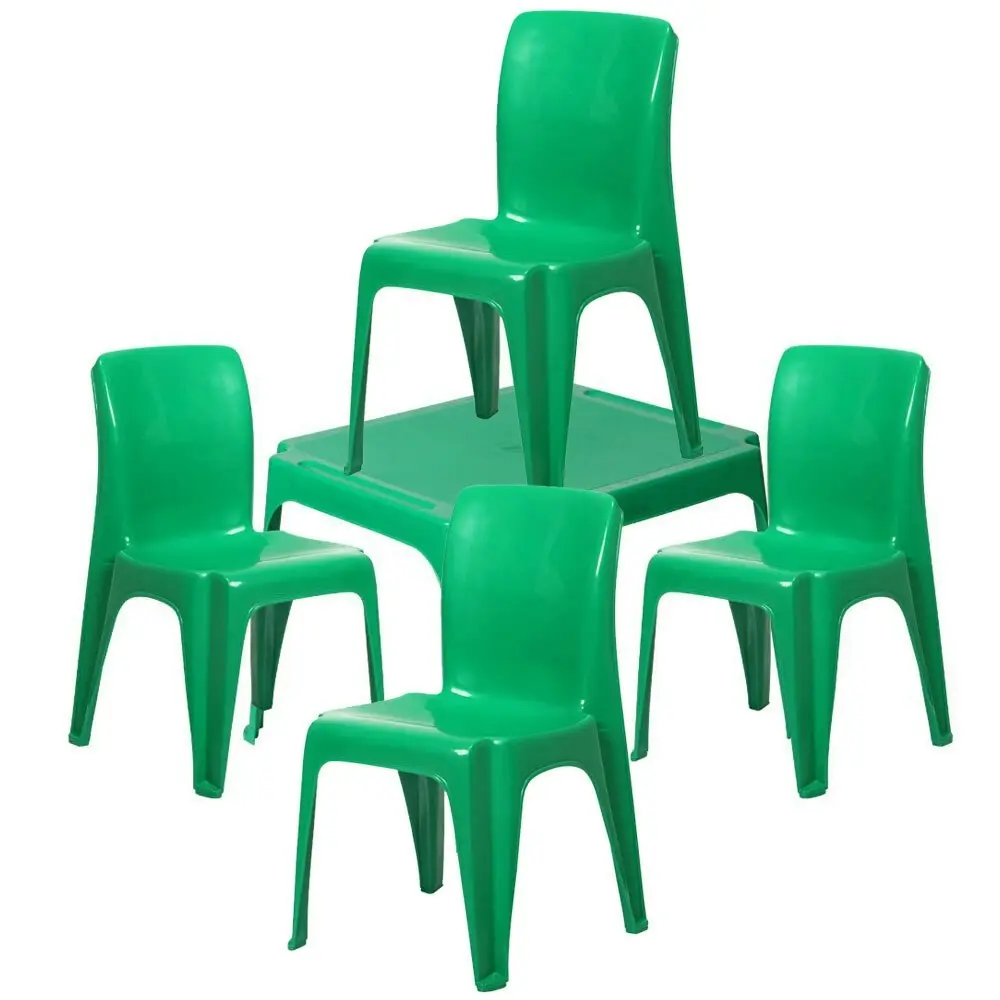 Tuff Play Kids Tinker Table w/4x Chairs/Seat Set Indoor/Outdoor 2-6y Dark Green