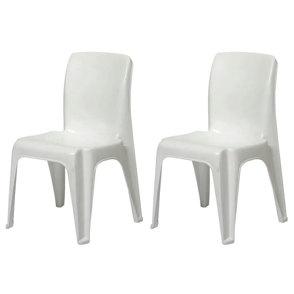 2x Tuff Play 53cm Tinker Chair Kids Plastic Furniture Indoor/Outdoor 2-6y White