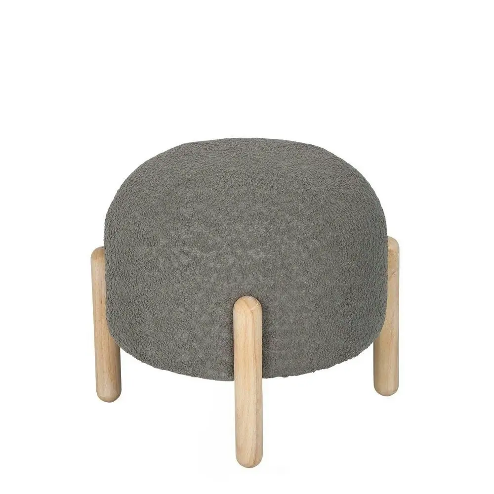 Belle Maddison Stool Chair Seat w/ Wood Legs Home Room Furniture 45x45cm Grey