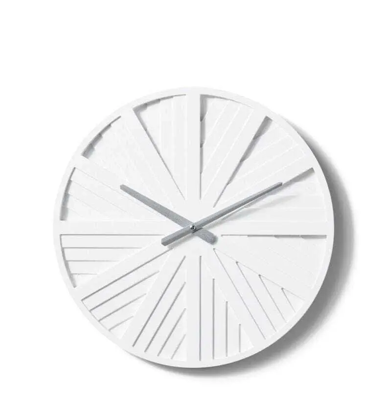 E Style Jayanta MDF/Metal 40cm Wall Clock Hanging Round Analogue Decor White