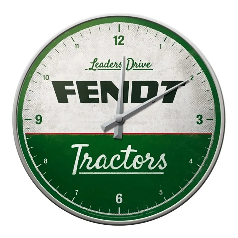 Nostalgic Art 30cm Metal Frame Wall Clock Fendt Tractors Home/Room Decor Green