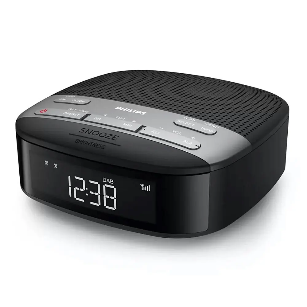 Philips 13cm Black LCD Digital DAB+/FM/DAB Clock Radio/Dual Alarm/Tuner/Timer