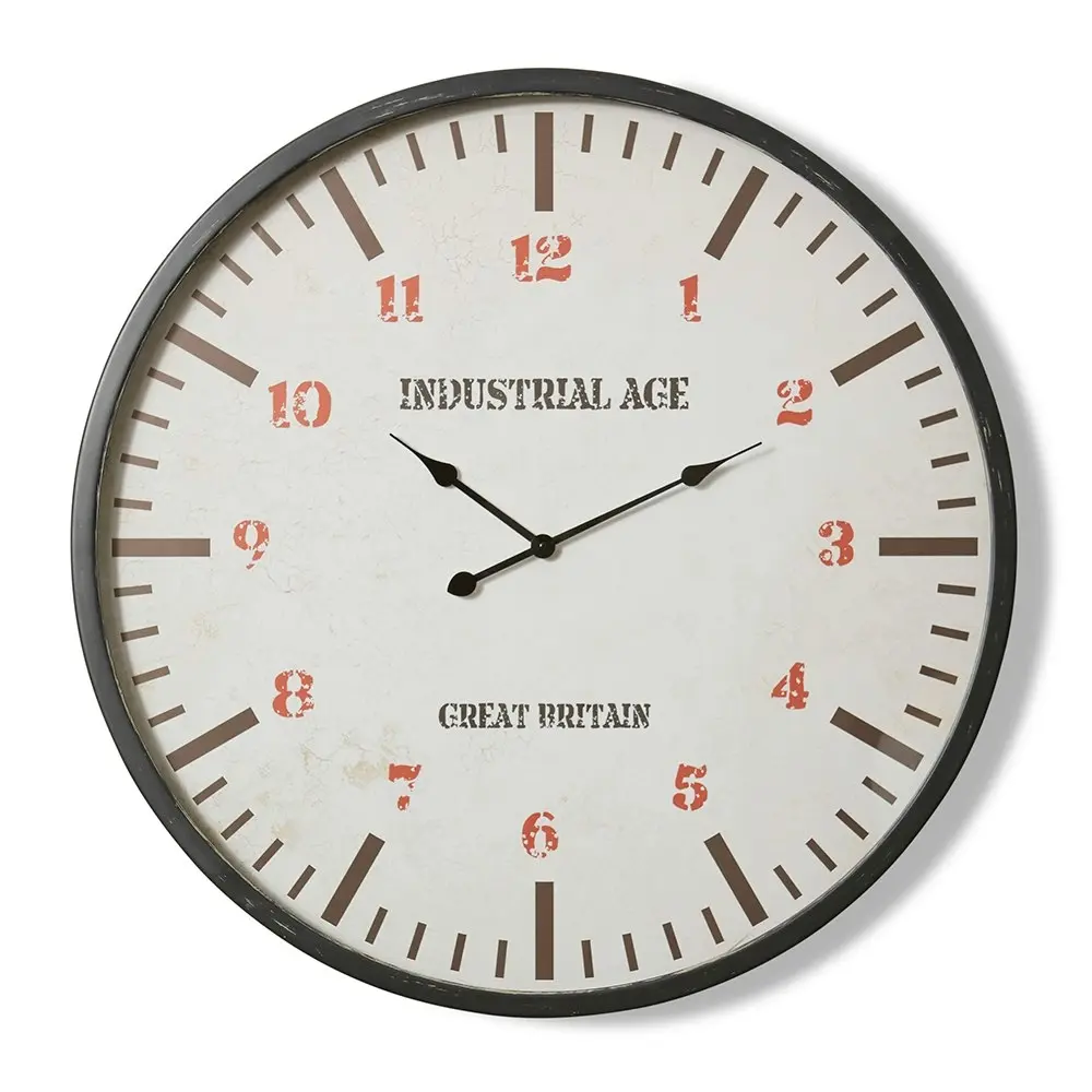 E Style Station Home Decorative Wall Mounted Round Clock - 90 x 7 x 90cm