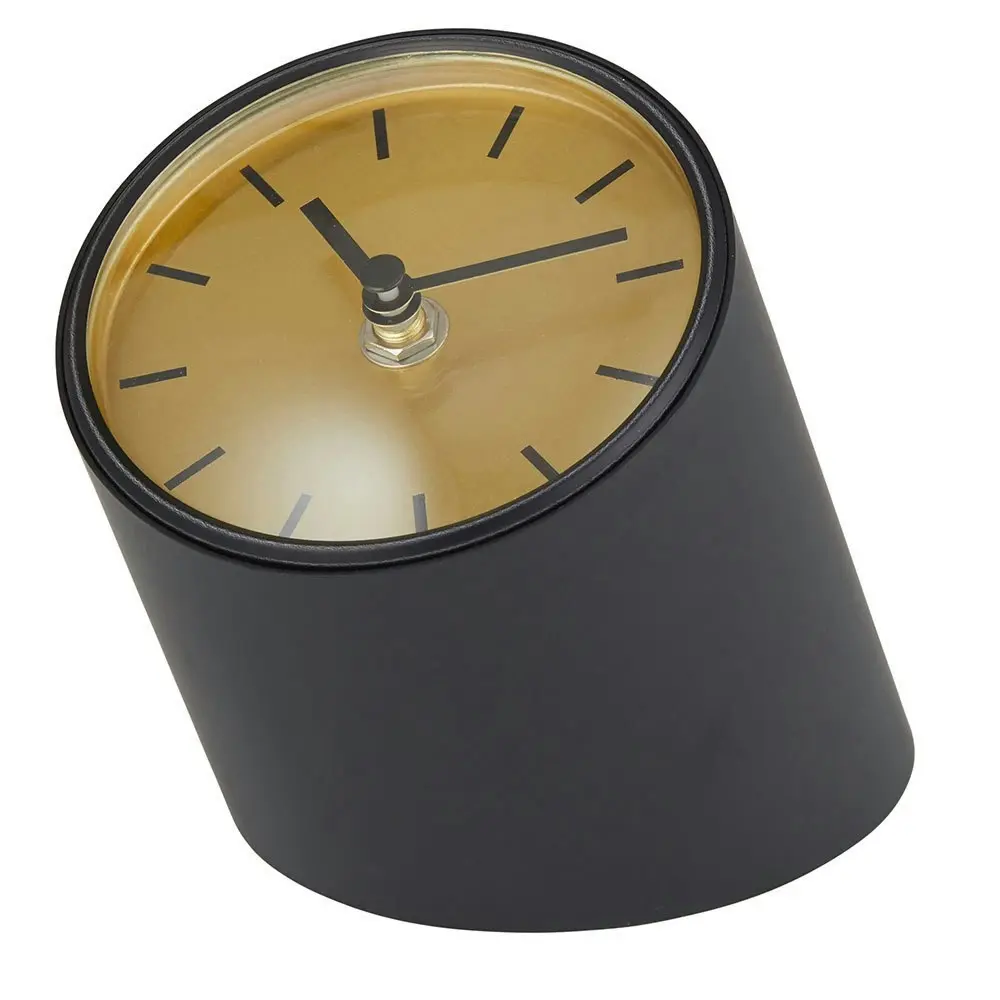 Onyx Mantle Home/Office/School Living Room/Bedroom Table/Desk Clock Black/Gold