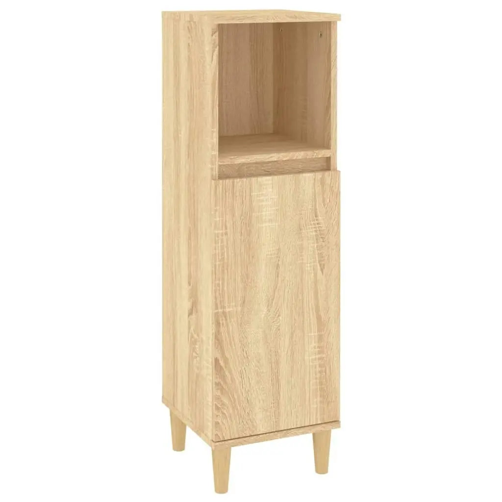 Bathroom Cabinet Sonoma Oak 30x30x100 cm Engineered Wood 819807