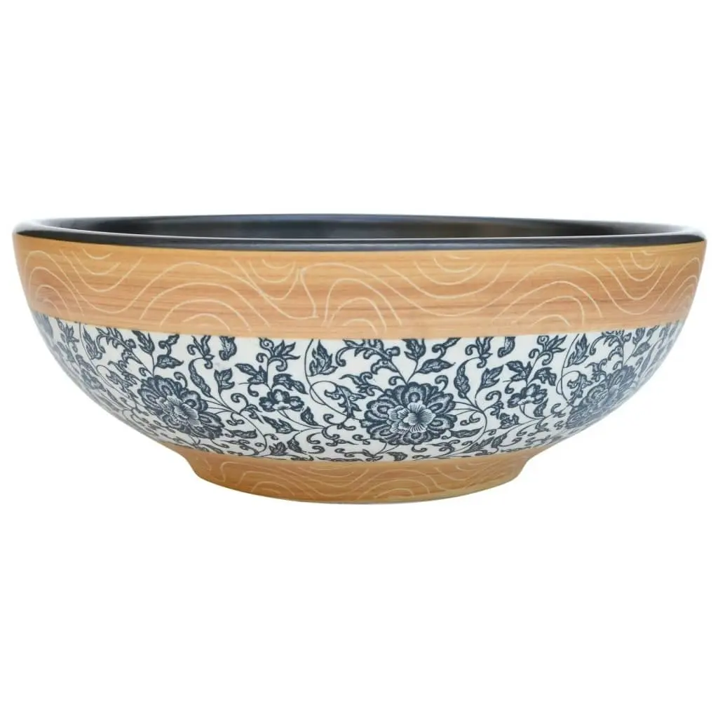 Countertop Basin Multicolour Round Φ41x14 cm Ceramic 155056