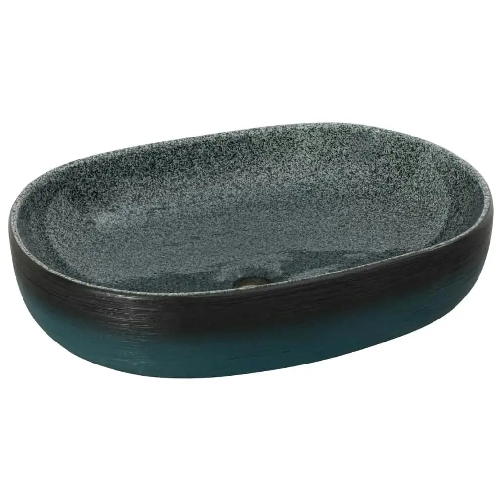 Countertop Basin Turquoise Oval 59x40x14 cm Ceramic 155101