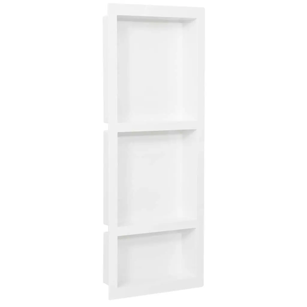 Shower Niche with 3 Compartments Matt White 41x99x9 cm 151399