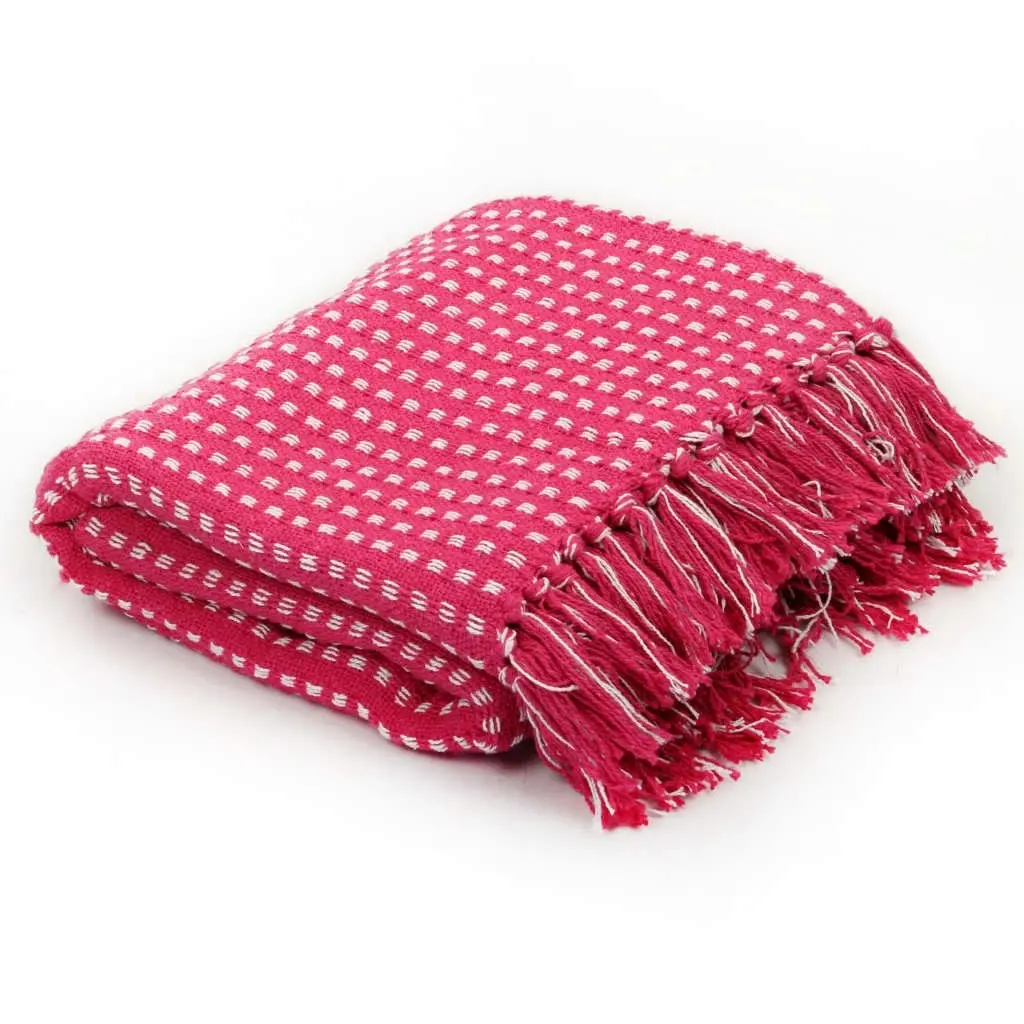 Throw Cotton Squares 220x250 cm Pink 245335