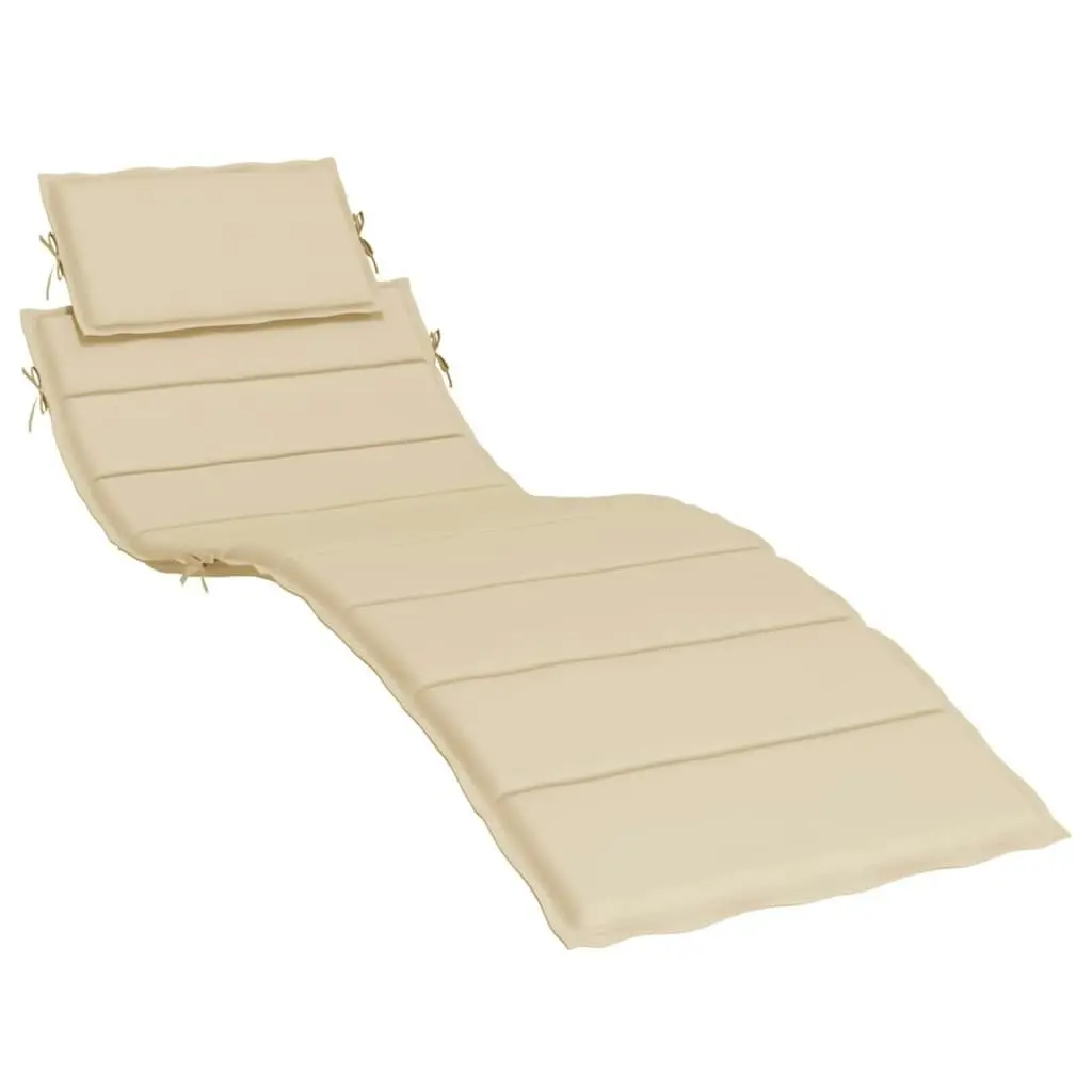 Sun Lounger Cushion Beige 186x58x3cm Oxford Fabric 314161