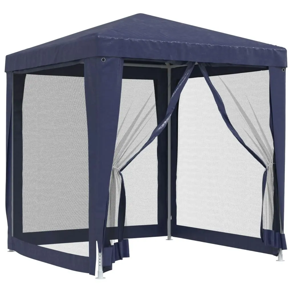 Party Tent with 4 Mesh Sidewalls Blue 2x2 m HDPE 319217