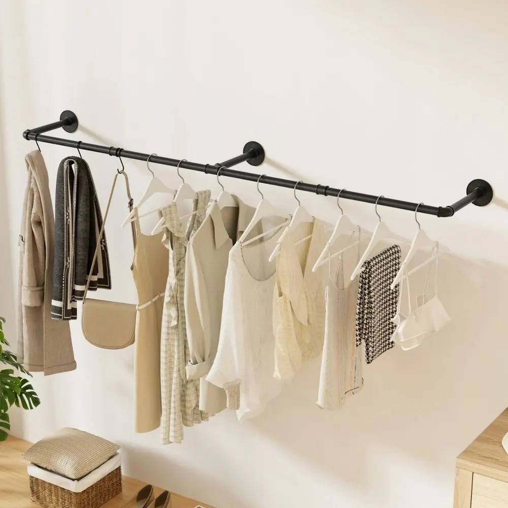 Artiss Clothes Rack Floating Shelf Metal