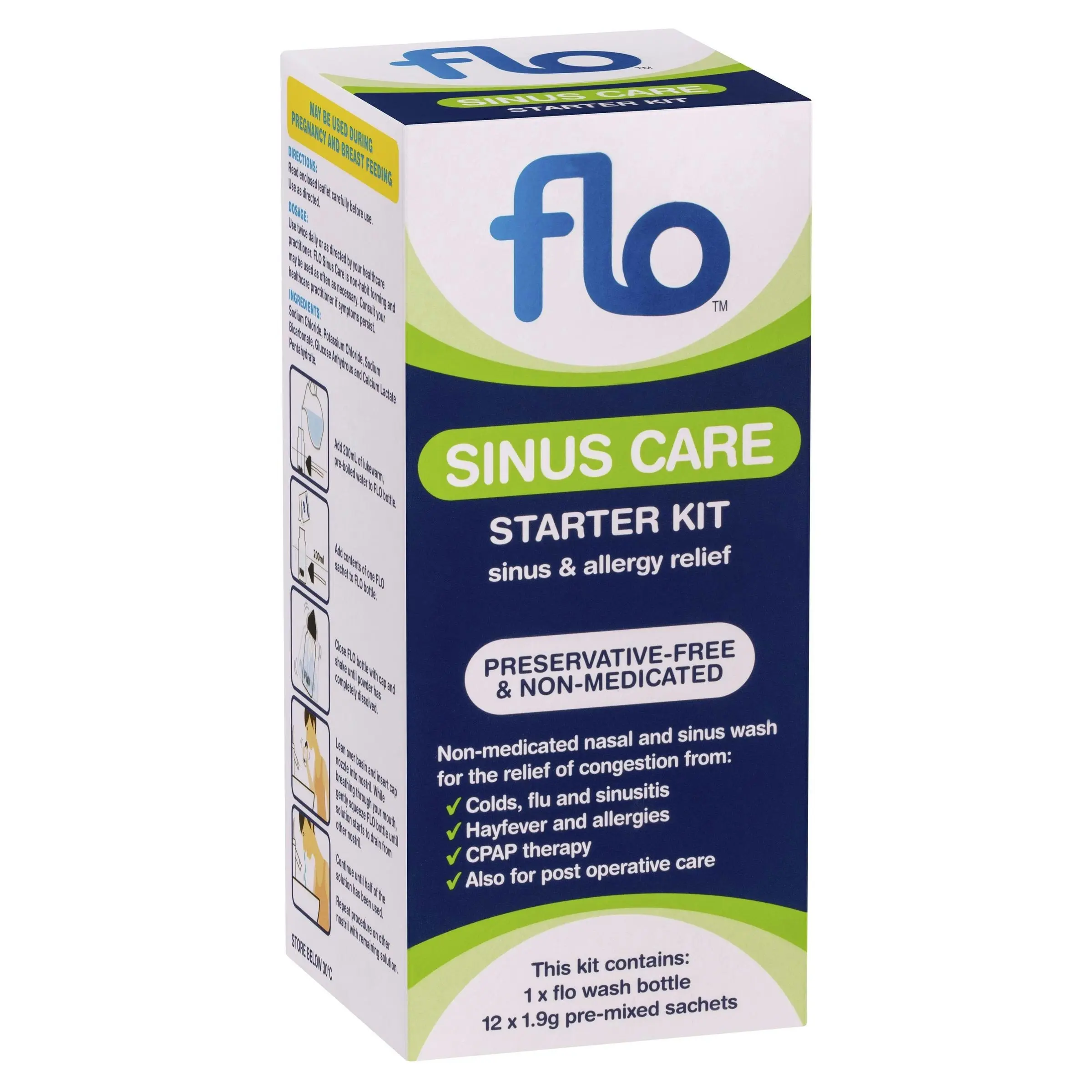 Flo Sinus Care Starter Kit + 12 Sachets