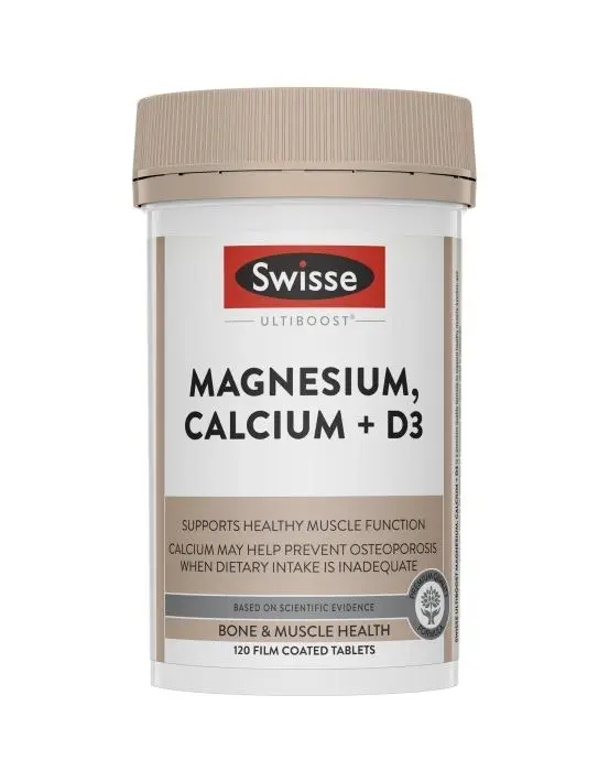 Swisse Ultiboost Magnesium, Calcium + D3 120 Tablets