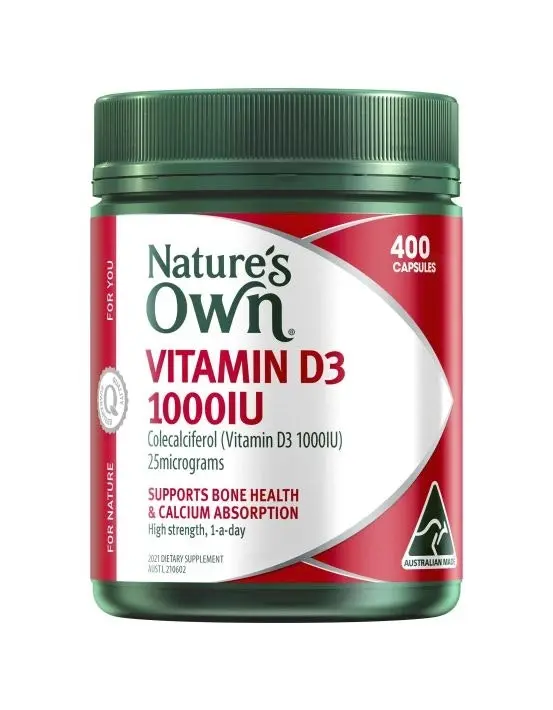 Nature's Own Vitamin D3 1000IU 400 Capsules