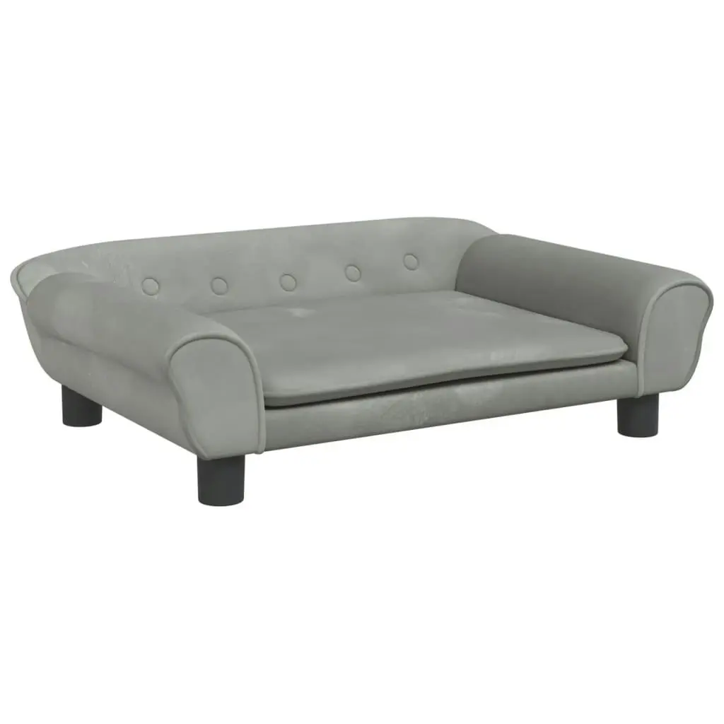 Dog Bed Light Grey 70x48x22 cm Velvet 172013