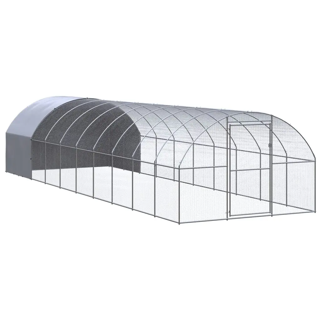 Outdoor Chicken Coop 3x10x2 m Galvanised Steel 3095476