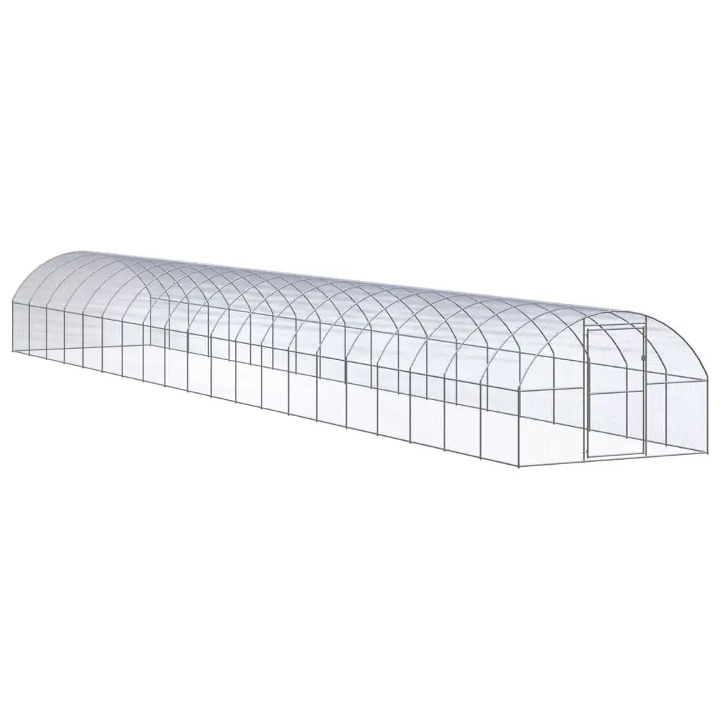 Outdoor Chicken Coop 3x20x2 m Galvanised Steel 3095470