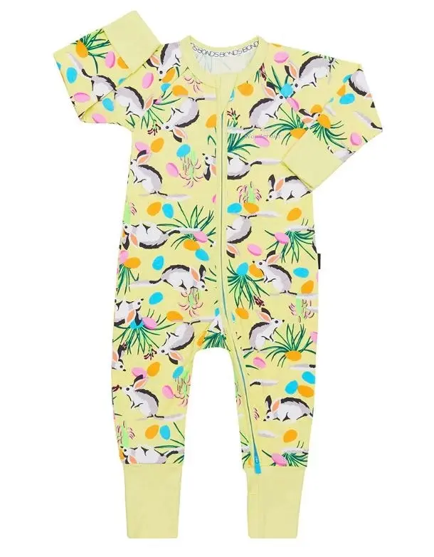 Bonds Baby 2-Way Zip Wondersuit Coverall Yellow With Rabbit