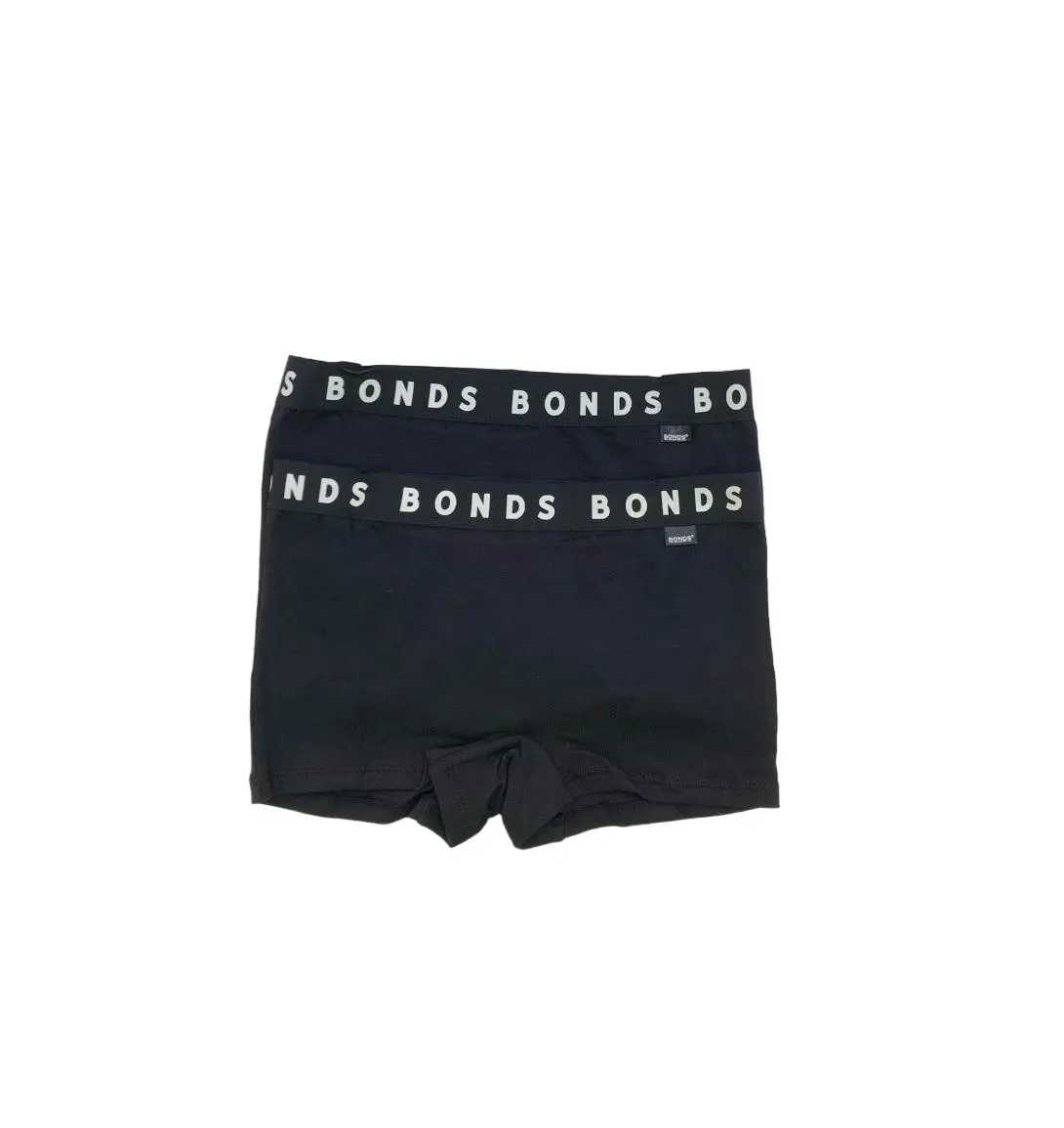 6 x Bonds Girls Stretchies Shortie Bottoms Kids Black Shorts