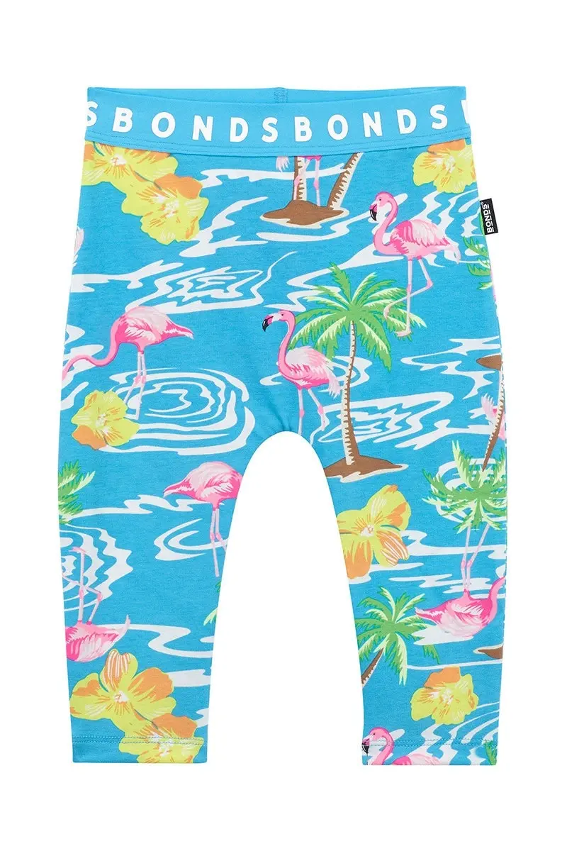 2 x Bonds Kids Boys Girls Leggings Bottoms Blue Flamingo