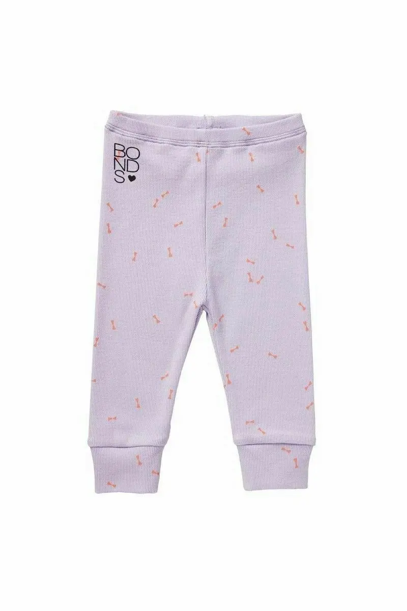 3 x Baby Bonds Leggings Unisex Stretchy Purple Cuffed Bottom Tracksuit