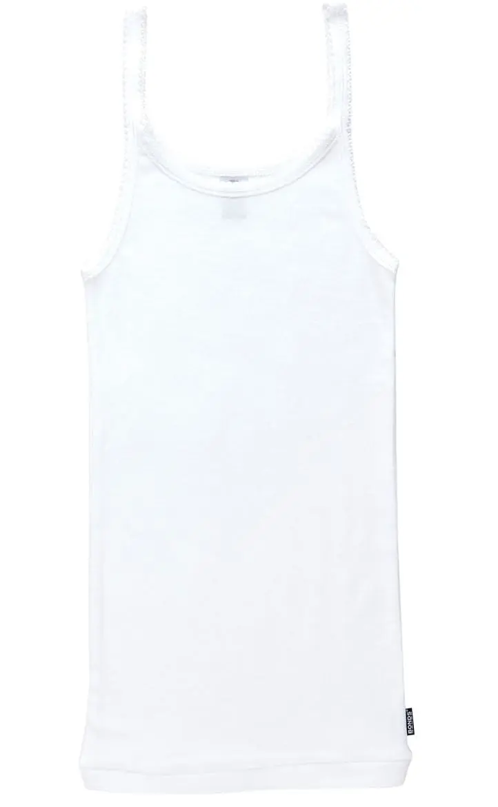 Bonds Girls Teena Cotton Singlet Singlets Top Vests Kids White