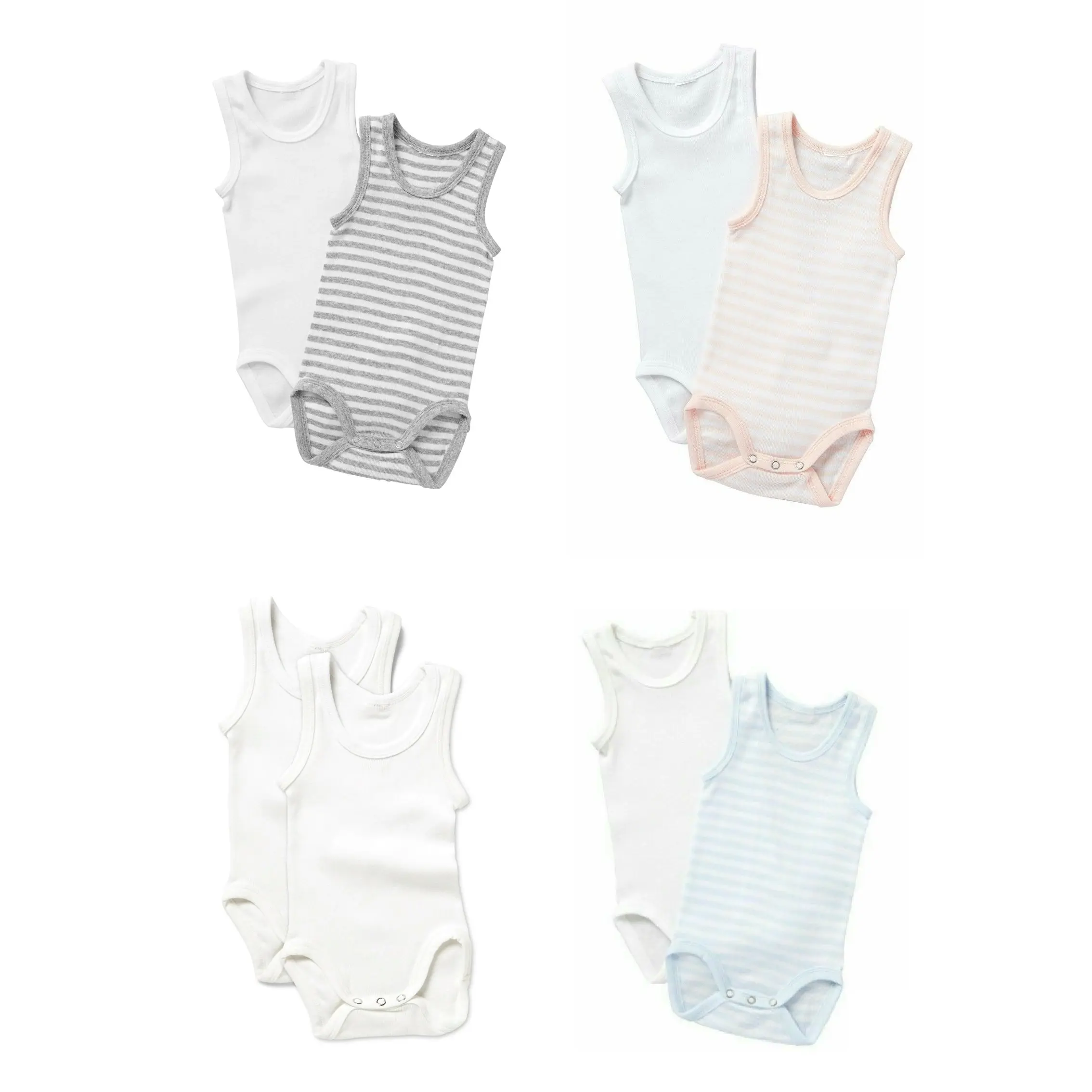 Bonds Baby Boy Girl Cotton 2 Pack Singletsuit Jumpsuit White Pink Blue Grey