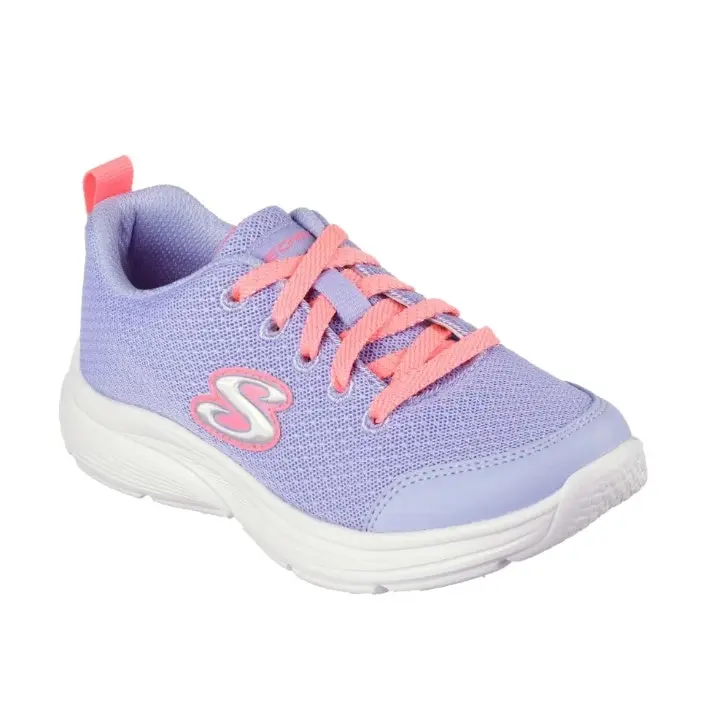 Girls Skechers Wavy Lites - Blissful Wish Periwinkle Slip On Kids Sneaker Shoes