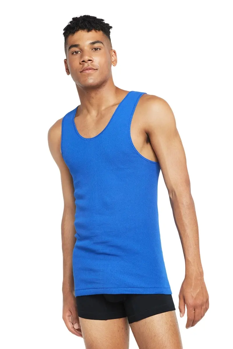 10 x Bonds X-Temp Blue Mens Chesty Cotton Plain Singlet Vest Tank Top