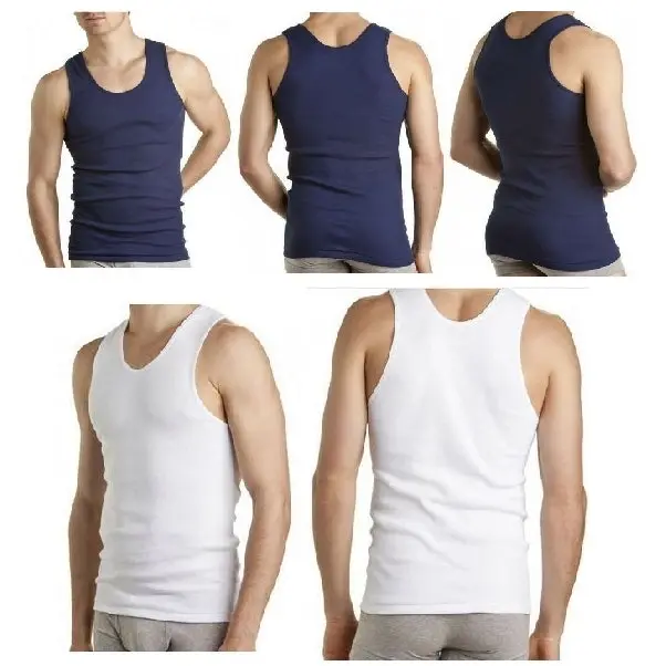 Mens Bonds 3 Pack White Navy Chesty Cotton Singlets Underwear Mens Singlet Tee